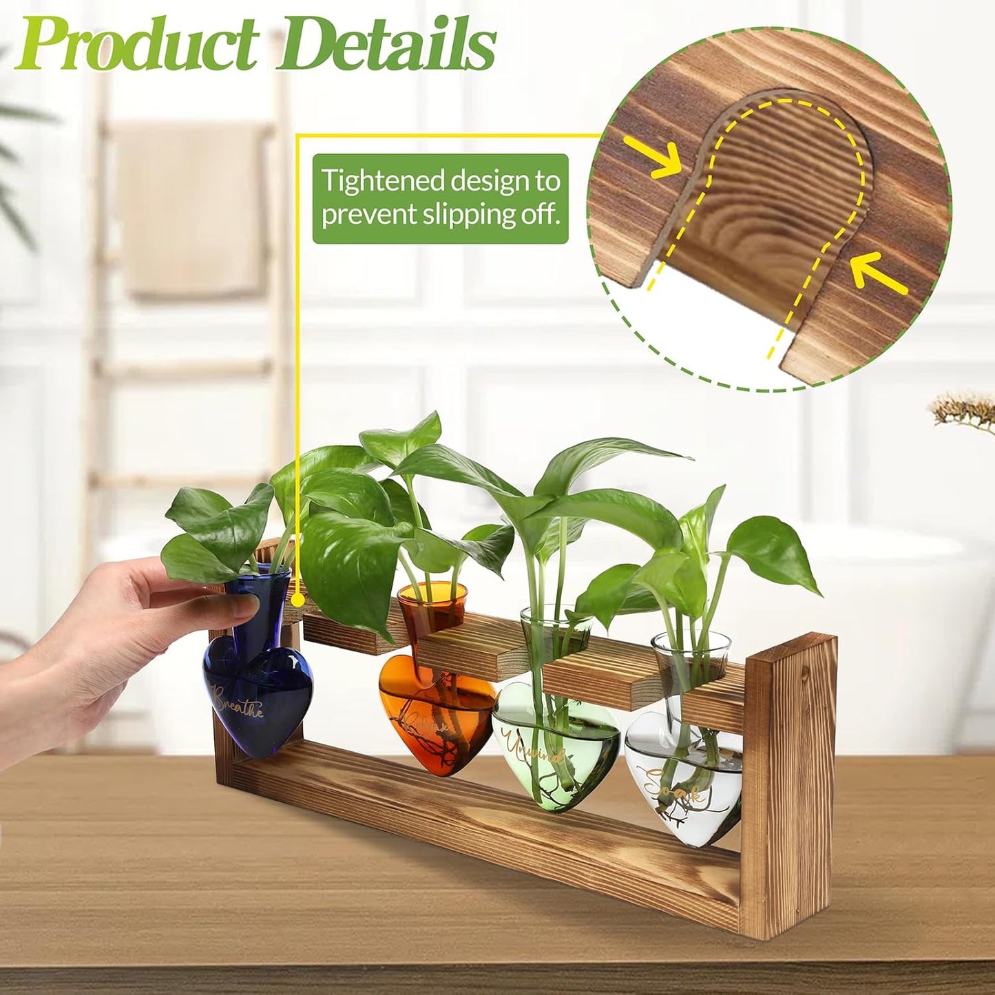 Plants Propagation Stations Plant Terrarium Kit for Bathroom Glass Planters for Indoor Plants Bathroom Decor Accessories - Relax Soak Unwind Breathe