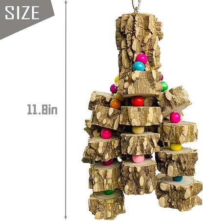 PINVNBY Macaw Toys, Extra Large Parrot Toys, Natural Wood Bird Chewing Toys for Large Birds Parrots African Grey Macaws Cockatoos Parkeets Eclectus Amazon Parrots