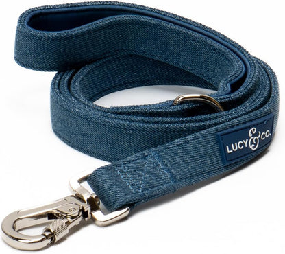 Lucy & Co. 5 Foot Designer Dog Leash for Small, Medium or Big Dogs or Puppies Puppy – Pet Accessories & Supplies- Large-Blue Denim
