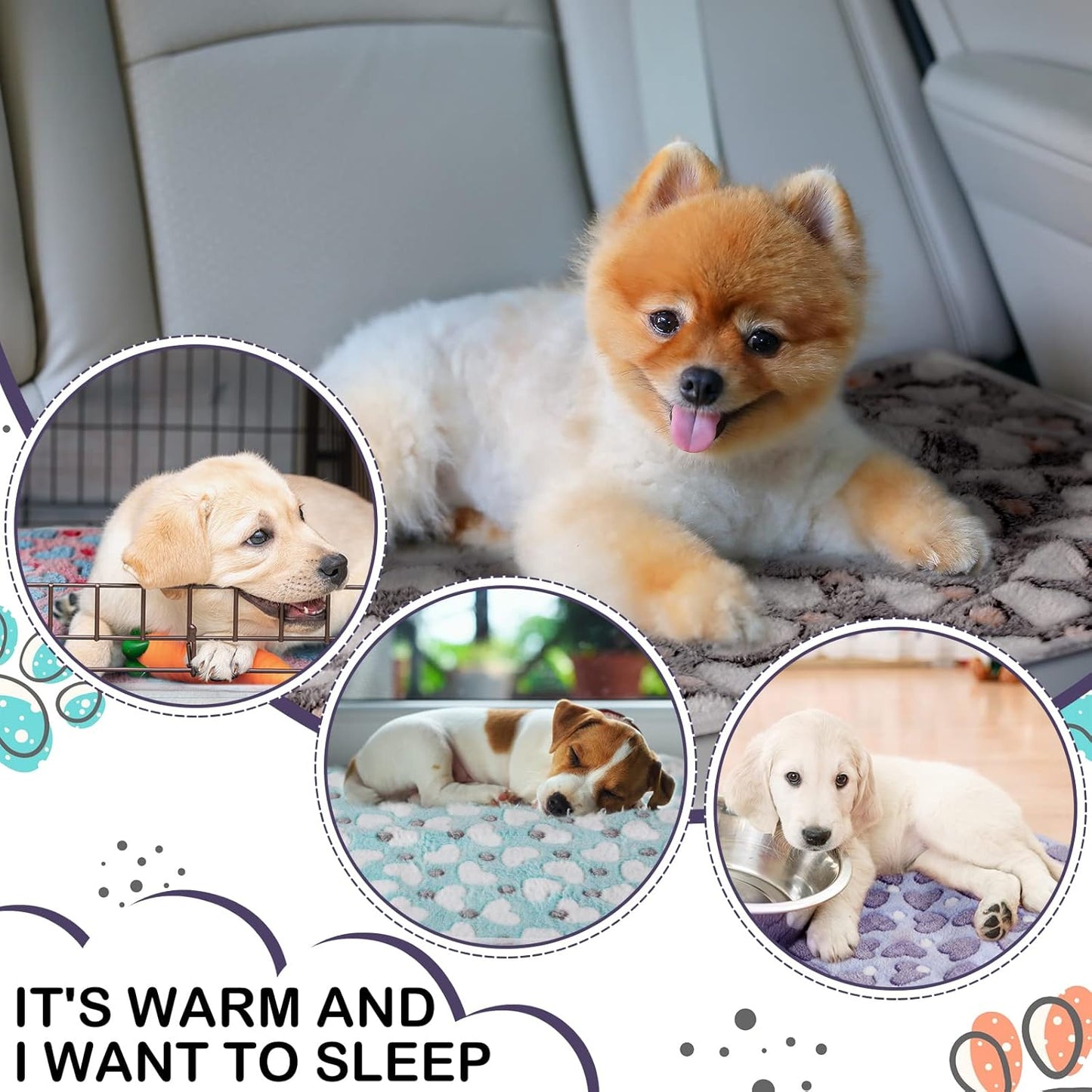 Tudomro 8 Pcs Guinea Pig Blankets Absorbent Washable Animal Fleece Bedding Cage Liners Waterproof Reusable Pet Pee Sleep Mat Pad Cover for Chinchilla Hamster Ferret(Heart,14 x 28 Inch)