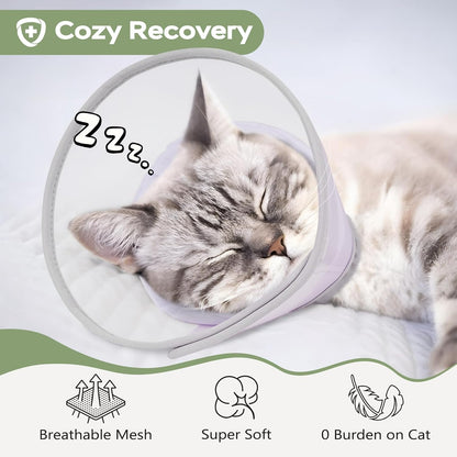 Cat Cone Collar Soft: Comfortable Waterproof Mesh Recovery Cone After Surgery to Stop Licking and Scratch, Alternative to Plastic Elizabeth Head/Neck Cone