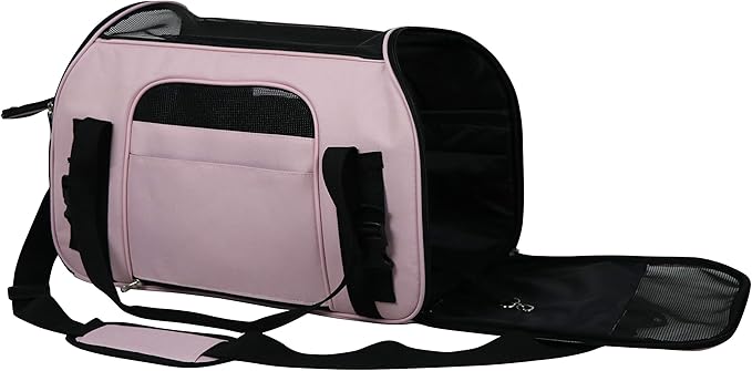EliteField Soft Sided Pet Carrier (3 Year Warranty, Airline Approved), Multiple Sizes and Colors Available (Medium: 17" L x 9" W x 12" H, Pink)