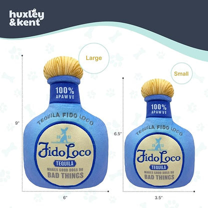 Huxley & Kent Funny Dog Toy w/Squeaker – Power Plush Squeaky Dog Toys for Small, Medium & Large Dogs – Soft Stuffed Animal for Indoor Play & Fetch - Fido Loco, Large