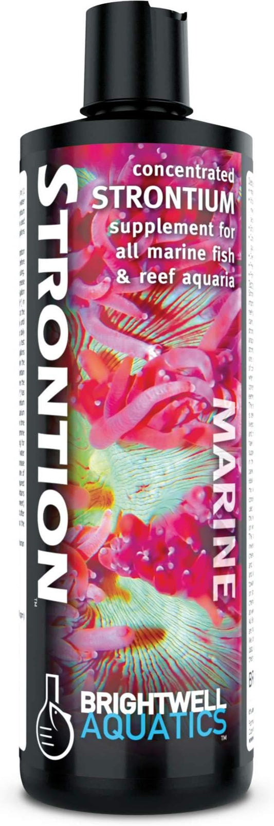 Brightwell Aquatics Strontion High-Strength Ionic Strontium Supplement for Reef Aquariums Supports Coral Skeletal Growth Aragonite Formation SPS LPS, 250 ml