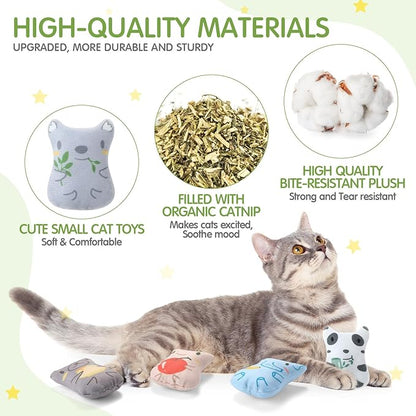 Gejoy 20 Pieces Catnip Toys for Indoor Cat Plush Kitten Cat Chew Toys Catnip Kitten Entertaining Interactive Dolls(Charming)