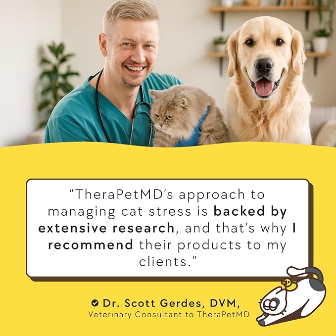 TherapetMD - Cat Calming Diffuser Pheromone Kit - Multi Cat Anxiety Relief Stress Reduction Plugin 700 sq ft Coverage Vet Recommended.