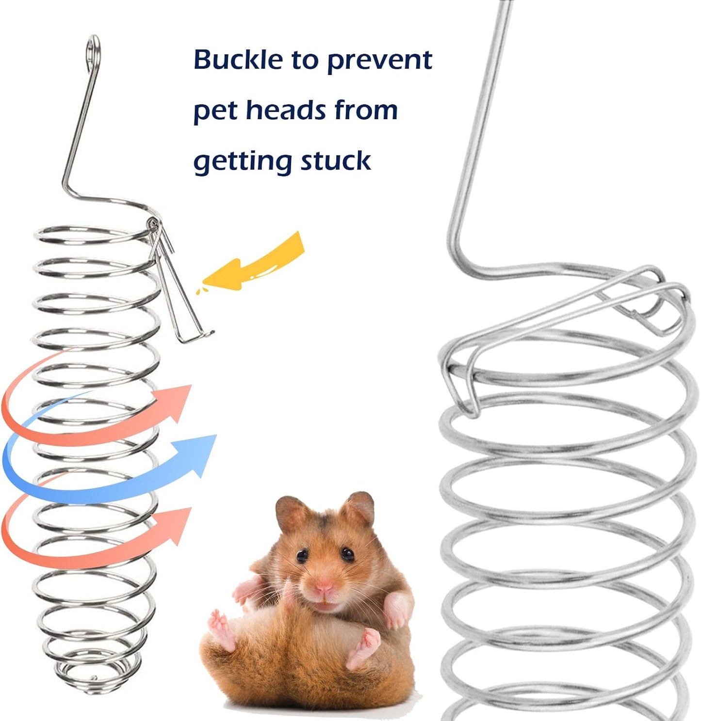 2PCS Rat Enrichment Foraging Toys, Stainless Steel Vegetable Skewer Foraging Hanging Feed Tool for Hamster Rodents Bird Parrots, Fancy Mice Cage Accessories Puzzle Toy Slow Feeder