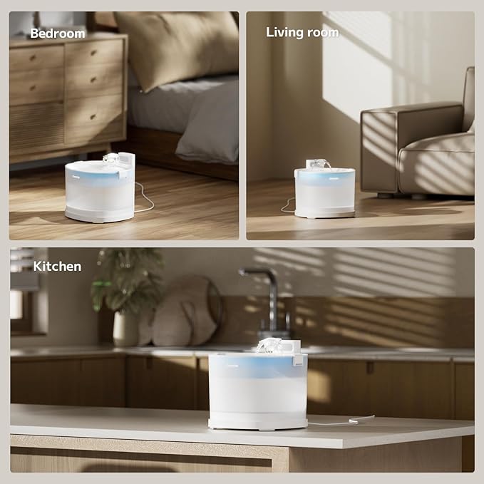 Cheerble Pumpless Cat Water Fountain, 2L/67oz E1 Automatic Cat Water Dispenser for Cats & Dogs MagDrive™ Technology Dual Mode Dispensing, No Cleaning Hassle, No Electrical Leakage, BPA-Free