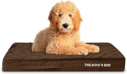 The Dog’s Bed Orthopedic Memory Foam Dog Bed, Large Brown Plush, Pain Relief for Arthritis, Hip & Elbow Dysplasia, Post Surgery, Lameness, Supportive, Calming, Waterproof Washable Cover