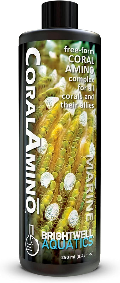 Brightwell Aquatics CoralAmino - Complex of Amino Acids for Corals - Coral Food for Aquarium Coral Growth - Saltwater Aquarium Treatments, 8.45 fl oz