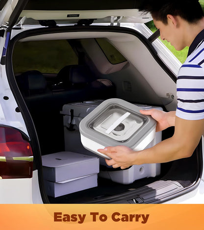 Collapsible Dog Food Storage Container, 10-14 Lbs Capacity Cat Pet Food Container with Magnetic Lid & Measuring Cup, Multi Purpose Storage Container For Dry Food, Cereal