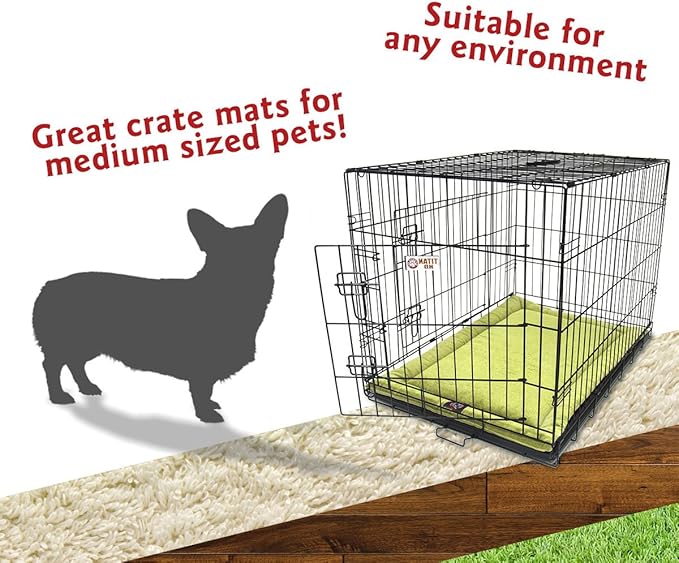 Majestic Pet Orthopedic Memory Foam Dog Crate Mat - Plush Pet Bed Pad for Crates & Kennels | USA Crafted | 36"x23" Villa Apple