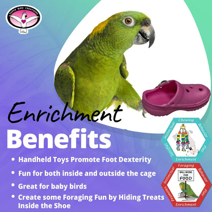 Super Bird Creations SB1192 Crocs Bird Toy - Ideal for Parrots, Ringnecks, Quakers, Small Cockatoos - Perfect for Chewing, Foraging, and Boredom Relief - Colorful Foot Toy - Medium Bird Size, 5-Pack