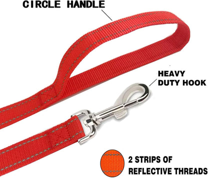 Reflective Dog Leash 4Ft /5 Foot /6 Feet Long, 1 Inch Wide, for Small and Medium Dogs