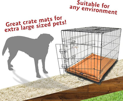 Majestic Pet Orthopedic Memory Foam Dog Crate Mat - Plush Pet Bed Pad for Crates & Kennels | USA Crafted | 48"x30" Villa Orange