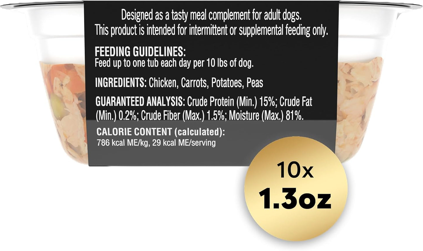 Cesar Simply Crafted Adult Wet Dog Food Meal Topper, Chicken, Carrots, Potatoes & Peas, 1.3oz. (10 Count, Pack of 1)