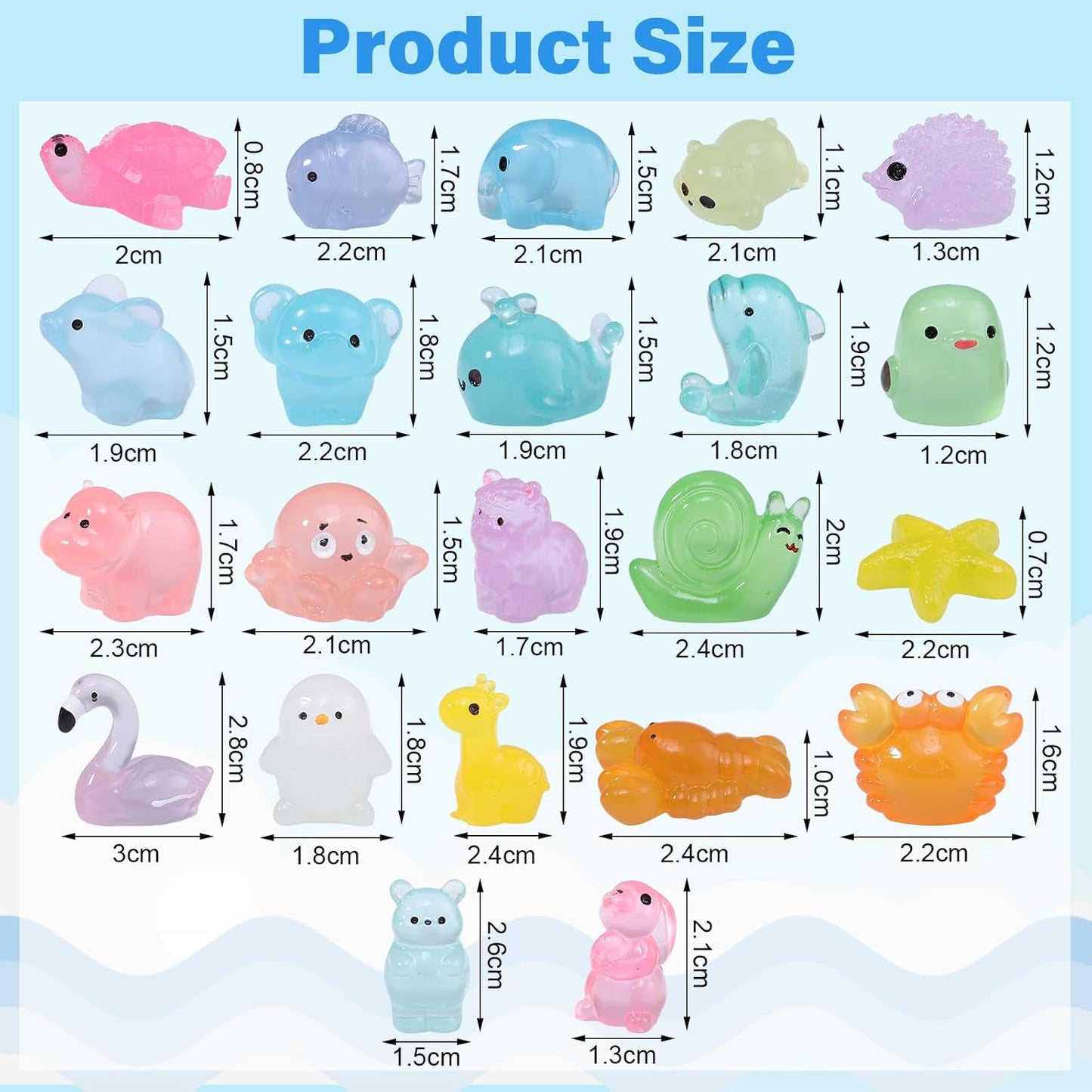 160 Pcs Mini Resin Animals Luminous Tiny Resin Animal Figures to Hide 35 Types Variety Mini Animals Ducks for Fairy Garden Accessories Micro Landscape Aquarium Decor Garden Dollhouse Accessories