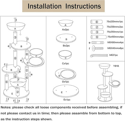 Modern Cat Tree Tower for Large Cats, Real Natural Sisal Luxury Cat Condo, Manual Hand Woven Wood Cat Tower, Indoor Cat Scratching Tree, New Cat Condo Lover Gift