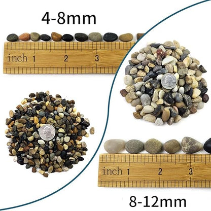 20LB Aquarium Gravel, 1/4" Pea Gravel for Fish Tank, Small River Rocks for Garden Decoration, Landscaping, Vase Filling, Flower Pot Paving(4-8MM)