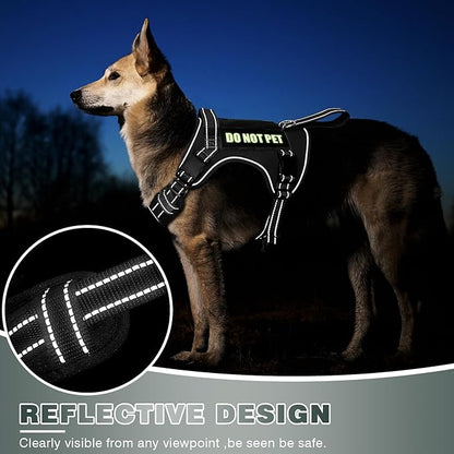 WINSEE Tactical Dog Harness, No Pull Dog Harness for Medium Large Dogs with Handle & Molle, Military Service Dog Vest Harness in Training Pet Harness for Small Dogs