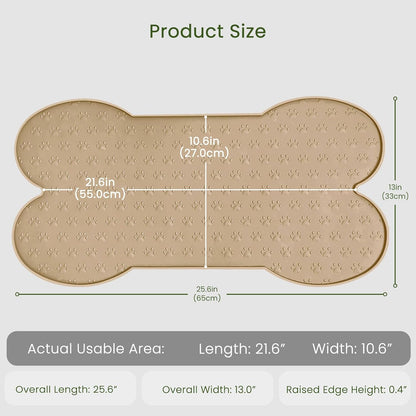 Dog Food Mat Anti-Slip Silicone Dog Bowl Mat Thicker Pet Placemat Waterproof Cat Feeder Pad with Raised Edge Puppy Kitten Feeding Mats Suitable Small Medium-Sized Dogs Cats Eating Tray