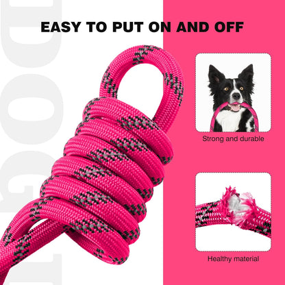 lynxking Slip Lead Dog Leash Reflective, Heavy Duty Comfortable Strong Rope for Large Medium Small Dogs No Pull Pet Training (Pink, 2PCS Large 1/2in x 6ft)