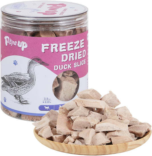 PAWUP Freeze Dried Duck Treats for Dogs, Freeze-Dried Raw Food Topper, High Protein, Gluten&Grain Free, Rawhide Free, 3.8 oz