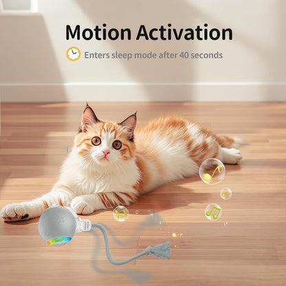 Interactive Cat Toy - Automatic LED Light Ball, Rechargeable & Durable - Keeps Cats Active & Engaged - Ideal for Kittens & Adult Cats
