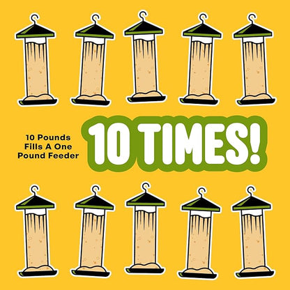 All Birds Wild Bird Seed – 10 lb. Classic Blend with Black Oil Sunflower, White Millet, Safflower, Peanuts & Sunflower Hearts – Balanced Bird Food for Outside Feeders