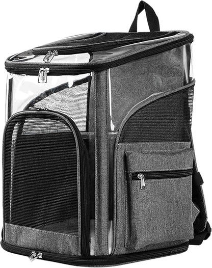 Cat Carrier Backpack for Small Medium Cats Dogs Backpack Puppies up to 26 Lbs, Excellent Visibility and Airflow,Lightweight and Portable Travel Pet Carrier Bag Foldable Design