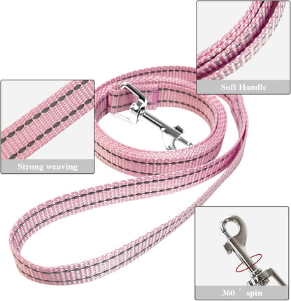 YIMEIS Dog Harness and Leash Set, No Pull Soft Mesh Pet Harness, Reflective Adjustable Puppy Vest for Small Medium Large Dogs, Cats (Pink, Medium)