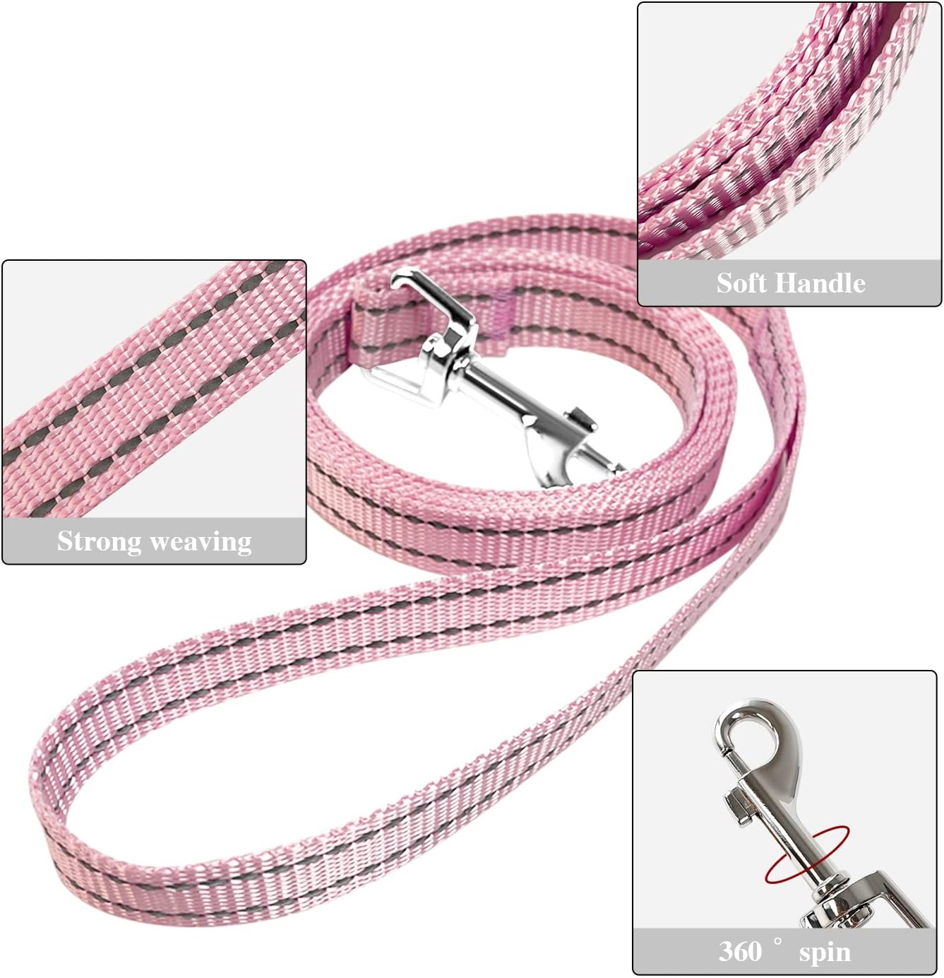 YIMEIS Dog Harness and Leash Set, No Pull Soft Mesh Pet Harness, Reflective Adjustable Puppy Vest for Small Medium Large Dogs, Cats (Pink, Small (Pack of 1)