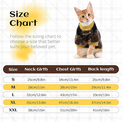 Cat Clothes -2 Legged Pullover Cat Sweater Soft Warm Pet Apparel Kitten Clothes for Kittens Only Elastic, Yellow M