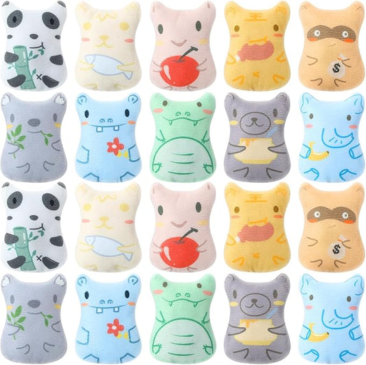 Gejoy 20 Pieces Catnip Toys for Indoor Cat Plush Kitten Cat Chew Toys Catnip Kitten Entertaining Interactive Dolls(Charming)