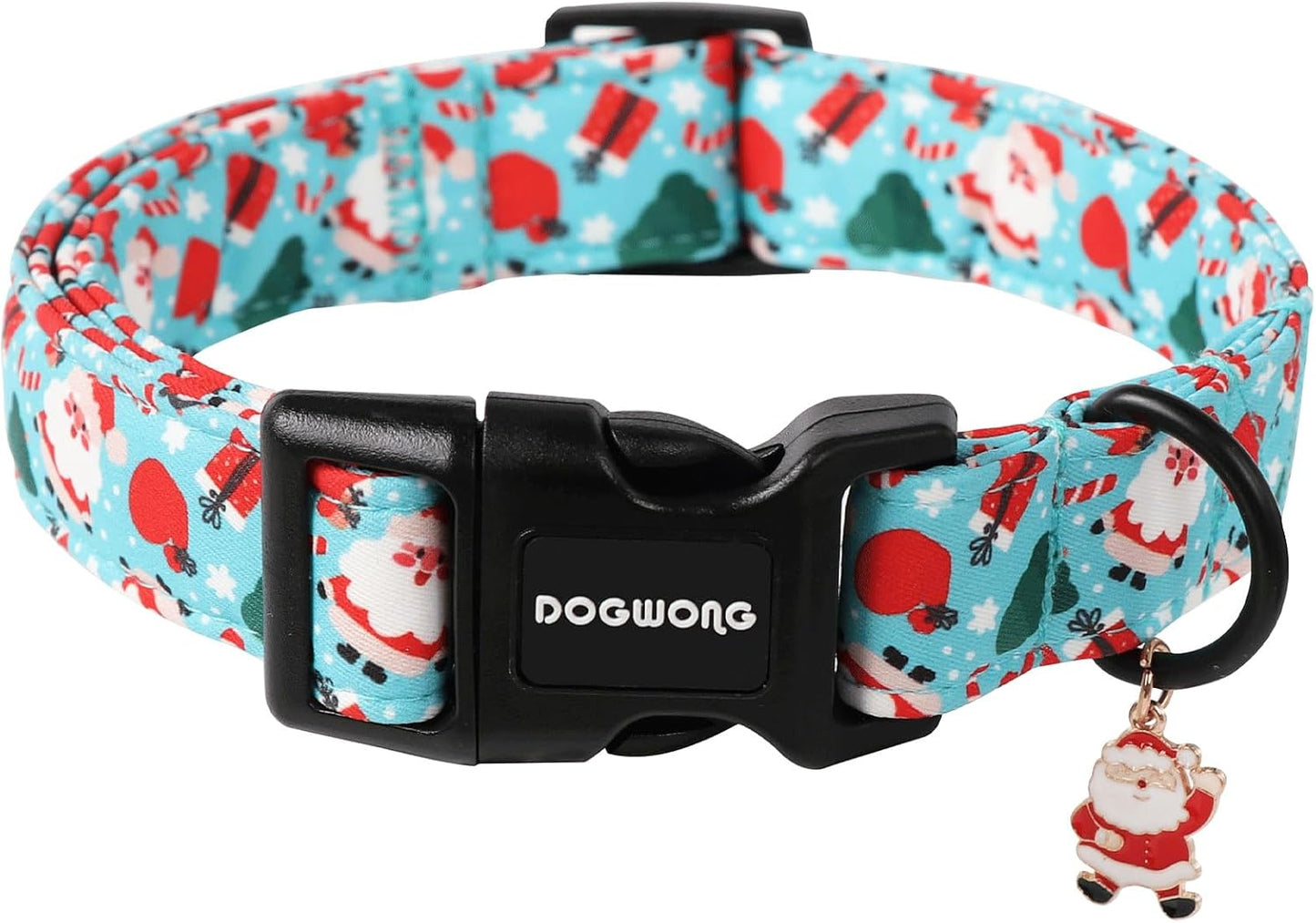 DOGWONG Christmas Santa Dog Collar- Cute Blue Christmas Penguin Dog Collar for Small Medium Large Dogs M