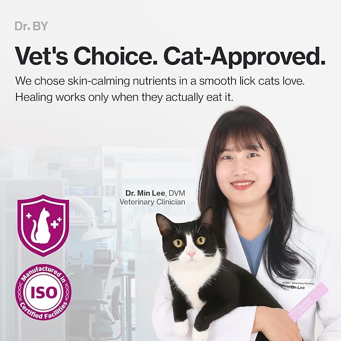 Doctor By Cat Silk Derma Lickable Feline Skin and Coat Supplement - Dandruff Treatment & Itchy Skin Relief Allergy Support for a Glossy Coat Immune Boosting Formula - 30 Individual Treat Tubes