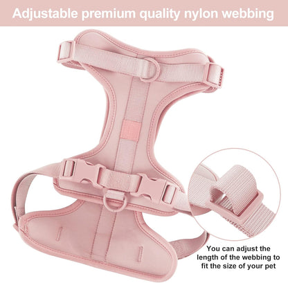 Wisedog No Pull Lightweight Dog Vest Harness with Soft and Comfortable Cushion, Breathable Mesh, for Small Medium Large Dogs Walking (L(Neck: 16.15"-20.86";Chest: 24.02"-38.19"), Gossamer Pink)