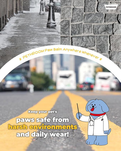 [PETHROOM] Roll-on Paw Balm for Cats & Dogs | Lick-Safe, Super Moisturizing Paw Protector | Soothing Protection from Hot Pavement | Easy to Apply | Quick Drying, Non-Sticky, Non-Staining 2.87 fl.oz.