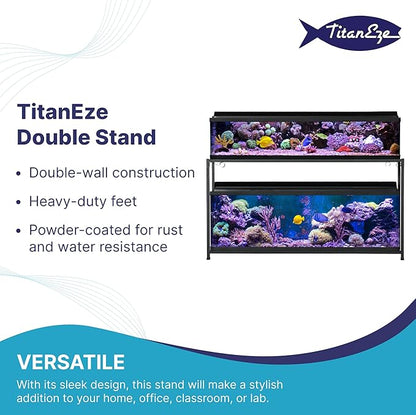 TITANEZE 55 Gallon Double Aquarium Stand (2 Stands in 1), Fish Tank Stand, Bird Cage Stand, 50.5" W x 32" H x 13" D