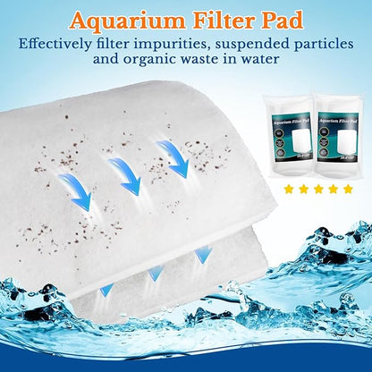 Aquarium Filter Pad - Aquarium Filter Media,39.4 x 11.8in Media Roll for Fish Tank, Ponds,Garden, Saltwater,Fershwater,Plant, Trutle(White) (1)