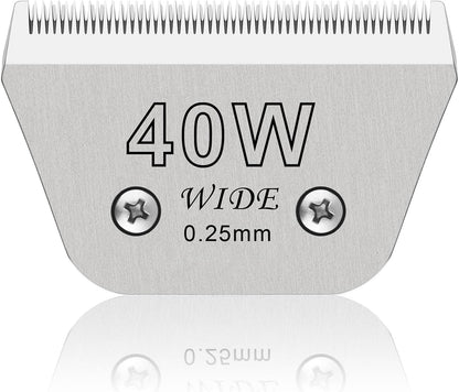 40W Wide Pet Dog Grooming Detachable Blades,Compatible with Andis,Oster A5,Wahl KM10 Clippers,Cut Length 1/100"(0.25mm) for Larger Animals