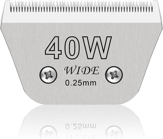 40W Wide Pet Dog Grooming Detachable Blades,Compatible with Andis,Oster A5,Wahl KM10 Clippers,Cut Length 1/100"(0.25mm) for Larger Animals