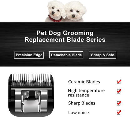 2PACK 40 Blades Dog Grooming Blades Compatible with Ainds/Oster A5/Wahl KM-10 Series Dog Clippers,Detachable Clipper Replacement Blade，Black