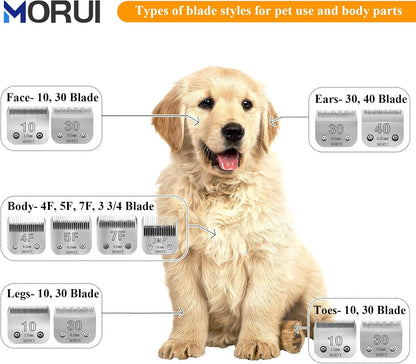 3-3/4F Cut Length 1/2"(13mm) Detachable Pet Dog Clipper Blades UltraEdge Series Clipper Blades for Dog Grooming Compatible with Most Andis,Oster A5 Wahl KM Series Clippers