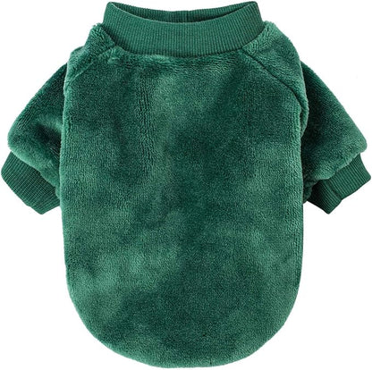 FabriCastle Christmas Dog Sweater, 2-Pack Dog Clothes, Soft and Warm Pet Jackets for Small Dogs & Cats, Winter Pet Apparel Costumes, Puppy Outfits (Dark red,Dark Green, Large)