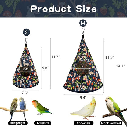 Parrot Cockatiel Warm House Bird Nest Bed All Season Hanging Hammock Birds Sleeping Bed Parrot Hideaway Bed Polyester Fabric Washable for Parakeet Cockatiels Budgies Lovebird