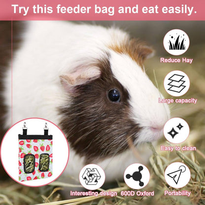 DZWLKJ Guinea Pig Hay Feeder, 600D Polyester, Rabbit Hay Feeder Bag, S -10"x 8"x 0.4", Guinea Pig, Chinchilla, Hamsters, Small Pets, 1 Pack, Lightweight