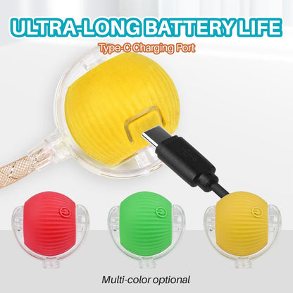 Interactive cat Toy cat Toys for Indoor Cats Agile Moving Cat Ball with Elastic Mesh Tail Automatic Kitten Toys Motion Activated Ball (Yellow)