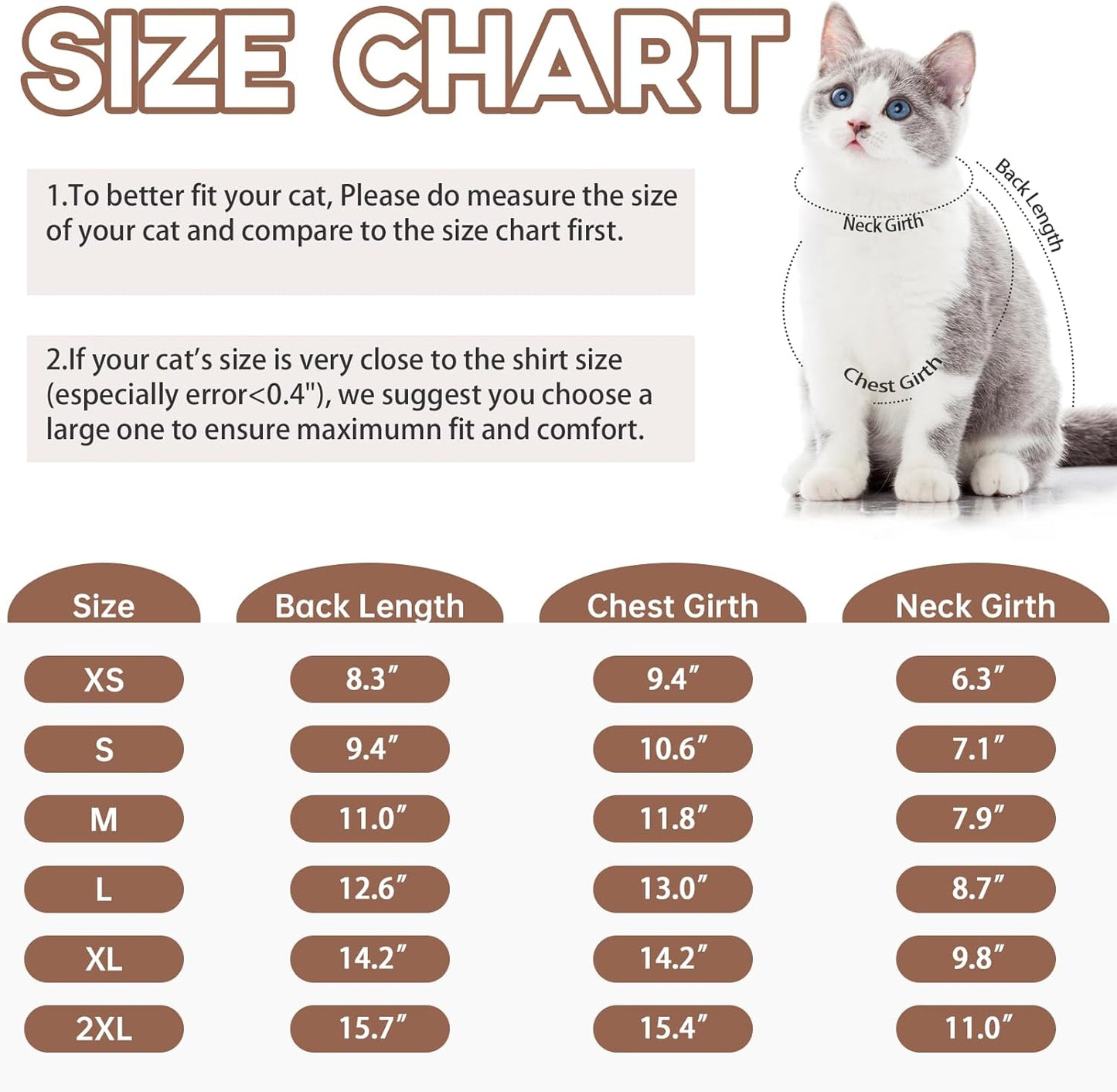 QBLEEV Cat Pajamas for Cats Only, Sticky Hair Cat Clothes, Prevent Lost Fur Kitten Onesie Shirts Costumes Outfits for Daily Wear Parties Photography, Cat Recovery Suit for Cats or Small Dogs