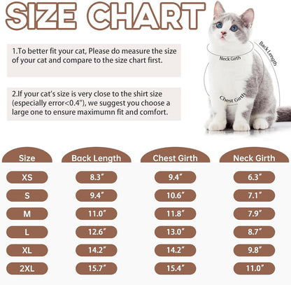 QBLEEV Cat Pajamas for Cats Only, Sticky Hair Cat Clothes, Prevent Lost Fur Kitten Onesie Shirts Costumes Outfits for Daily Wear Parties Photography, Cat Recovery Suit for Cats or Small Dogs